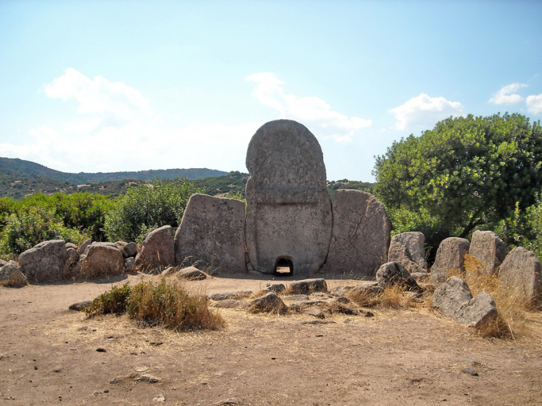 decorated rocks on an hill