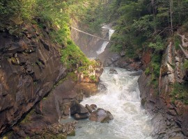 Picturesque river in the valley