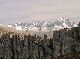 Mountains and snow on the background