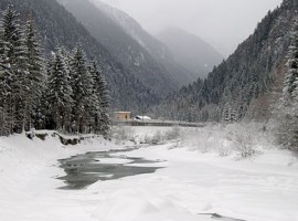 Genova Valley with snow during the winter