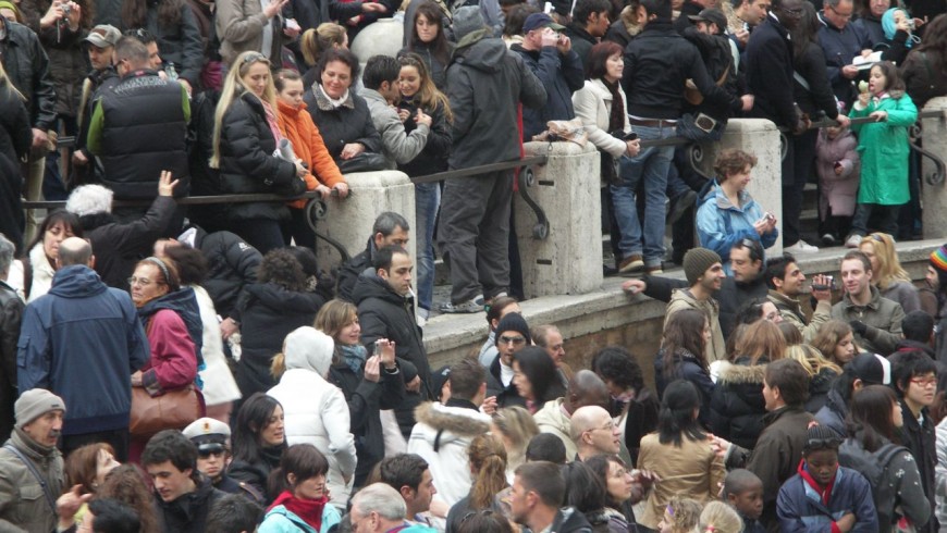 Crowd of tourists