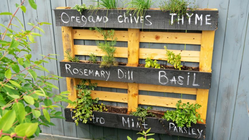 wooden pallets to create a vertical garden