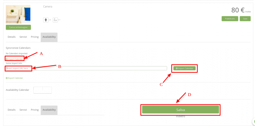 Come sincronizzare il calendario disponibilità dello spazio con il tuo channel manager